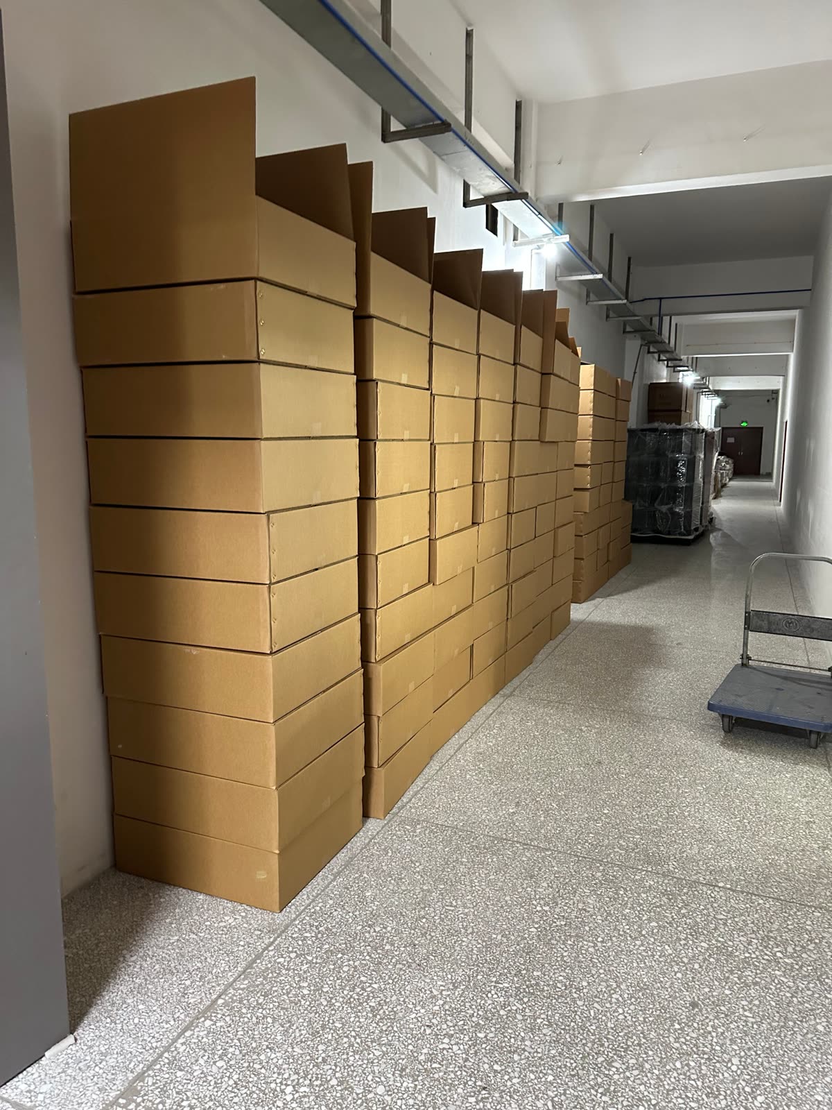 Packed products ready for shipment at the Wave Sound factory