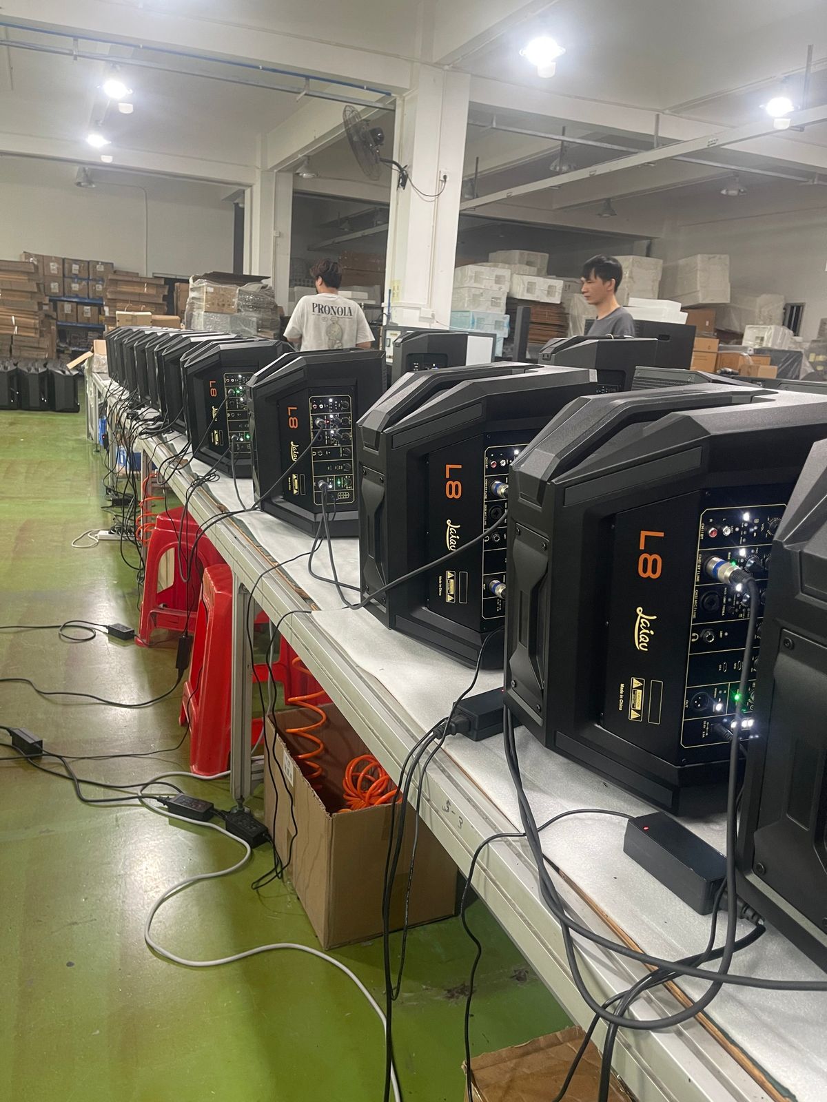 LAIQU L8 units undergoing testing on the factory line